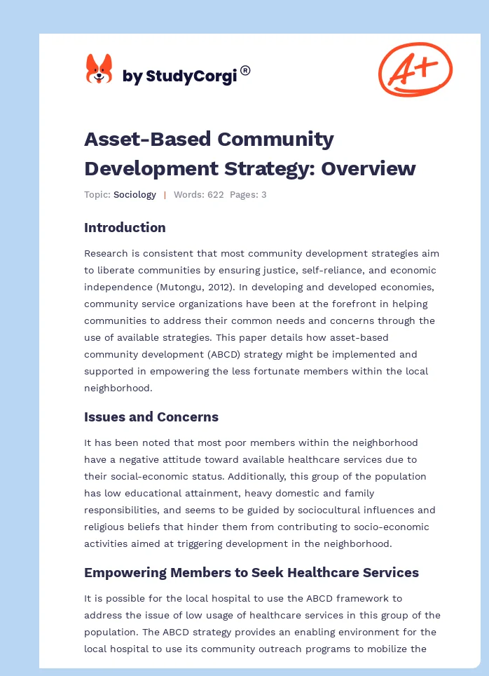 Asset-Based Community Development Strategy: Overview. Page 1