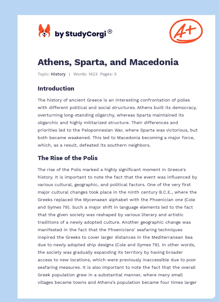 Athens, Sparta, and Macedonia. Page 1