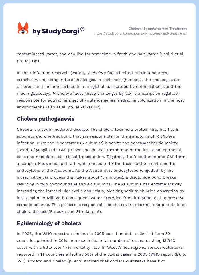 Cholera: Symptoms and Treatment. Page 2