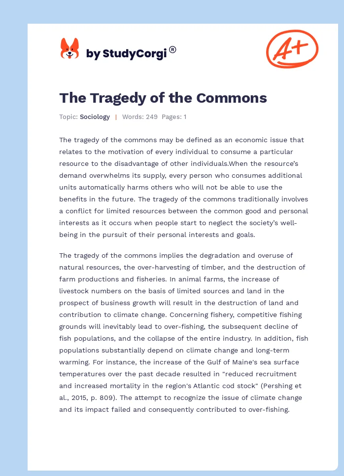 The Tragedy of the Commons. Page 1