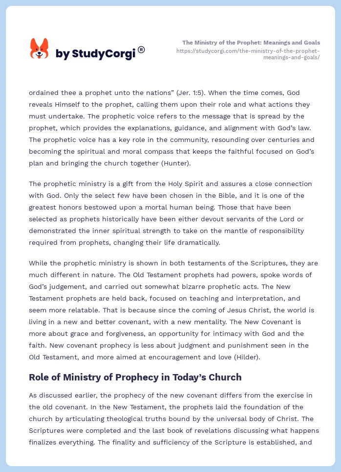 The Ministry of the Prophet: Meanings and Goals. Page 2