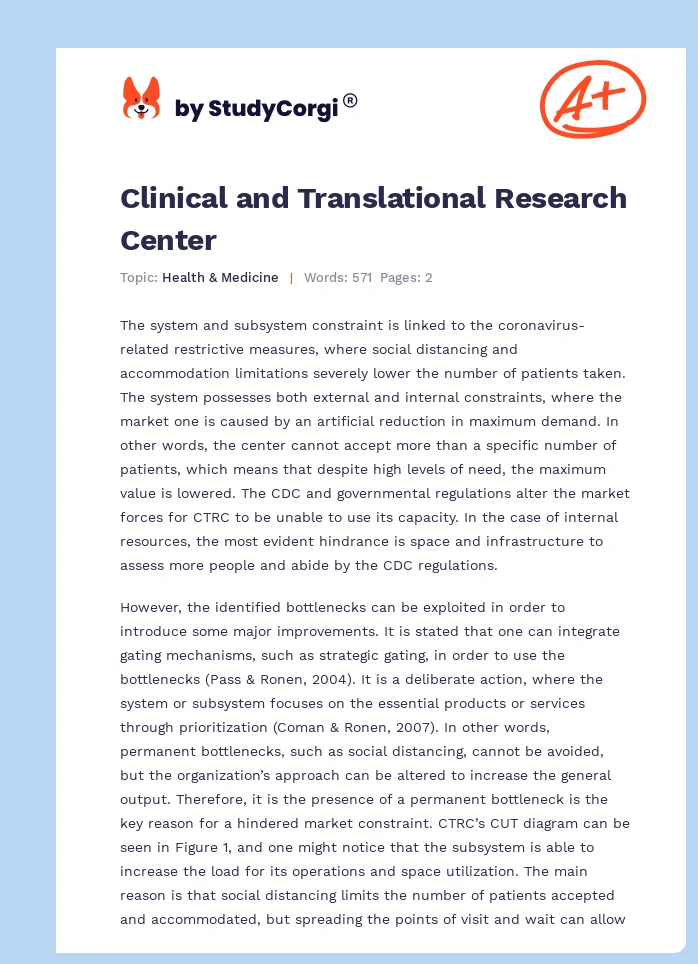 Clinical and Translational Research Center. Page 1