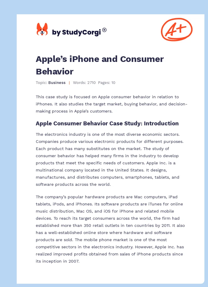Apple’s iPhone and Consumer Behavior. Page 1
