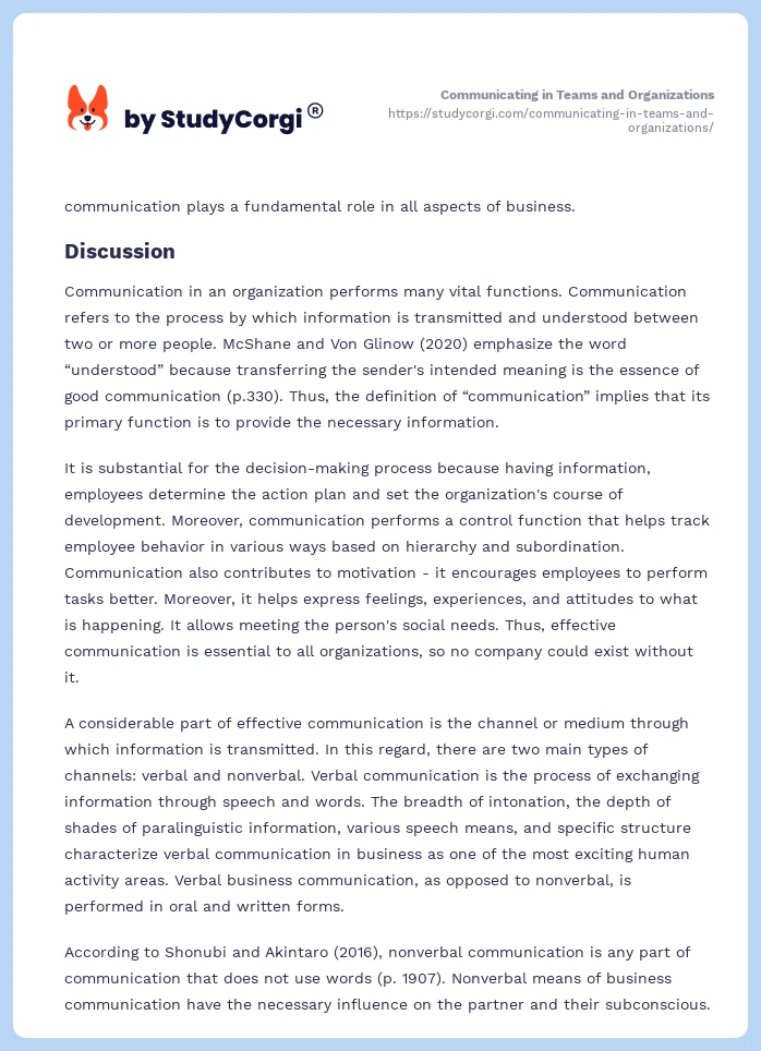 Communicating in Teams and Organizations. Page 2