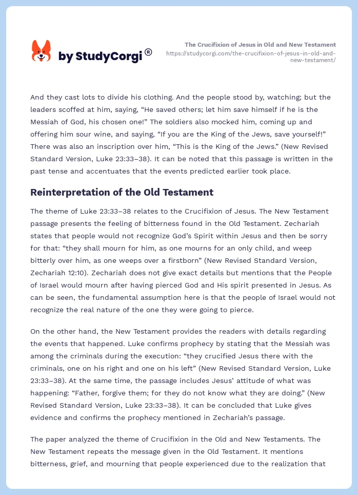 The Crucifixion of Jesus in Old and New Testament. Page 2