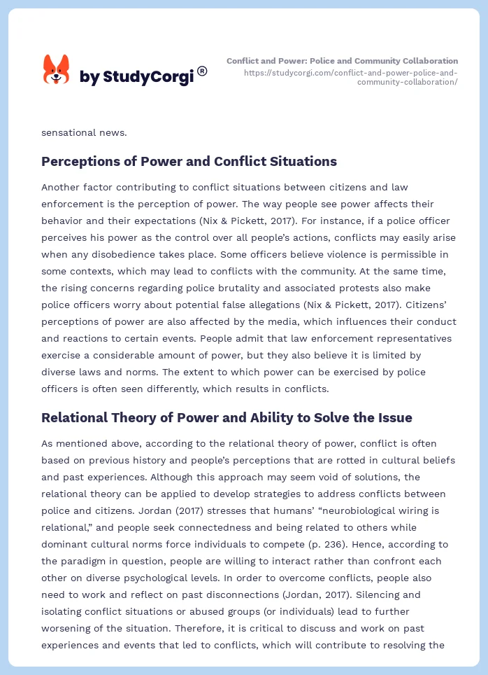Conflict and Power: Police and Community Collaboration. Page 2