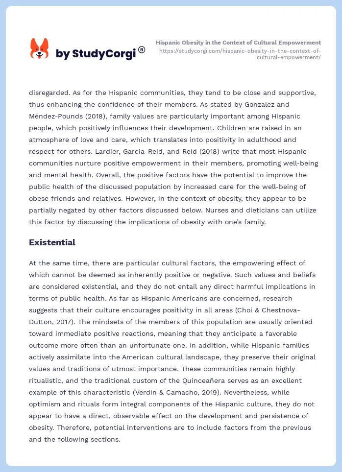 Hispanic Obesity in the Context of Cultural Empowerment. Page 2