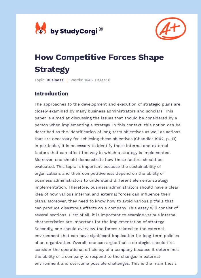 How Competitive Forces Shape Strategy. Page 1
