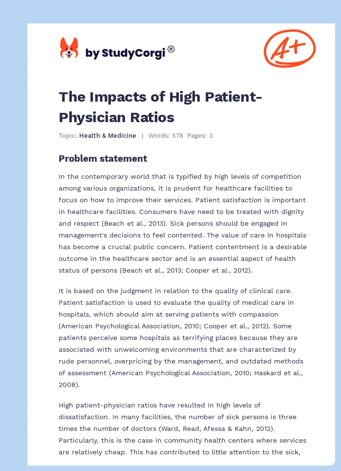 The Impacts of High Patient-Physician Ratios. Page 1
