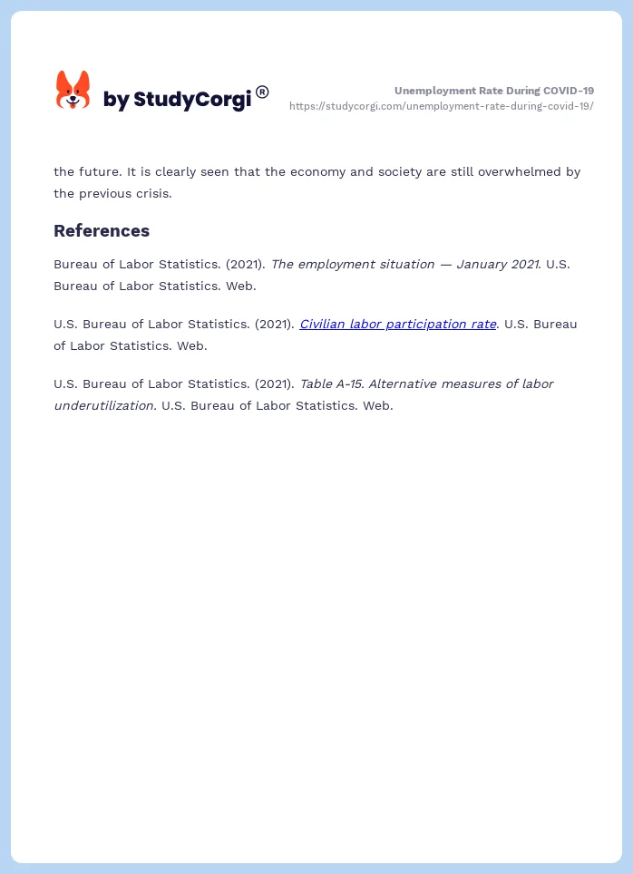 Unemployment Rate During COVID-19. Page 2
