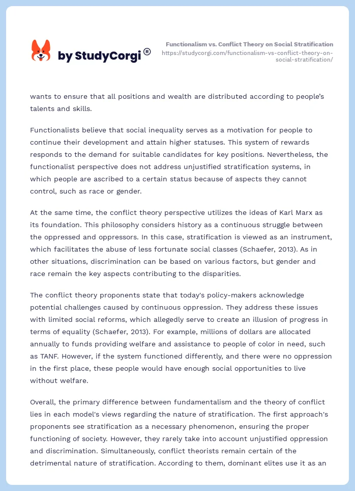 functionalism-vs-conflict-theory-on-social-stratification-free-essay