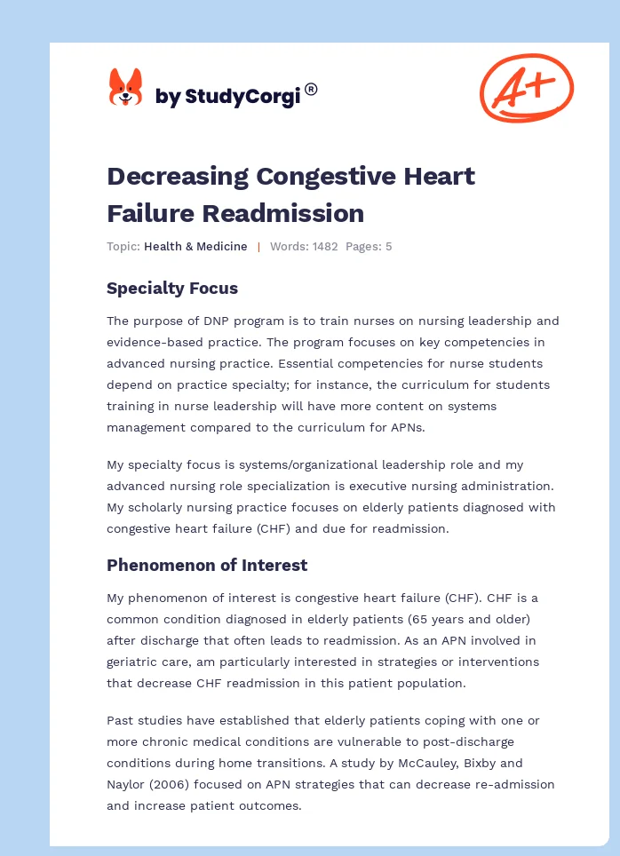 Decreasing Congestive Heart Failure Readmission. Page 1