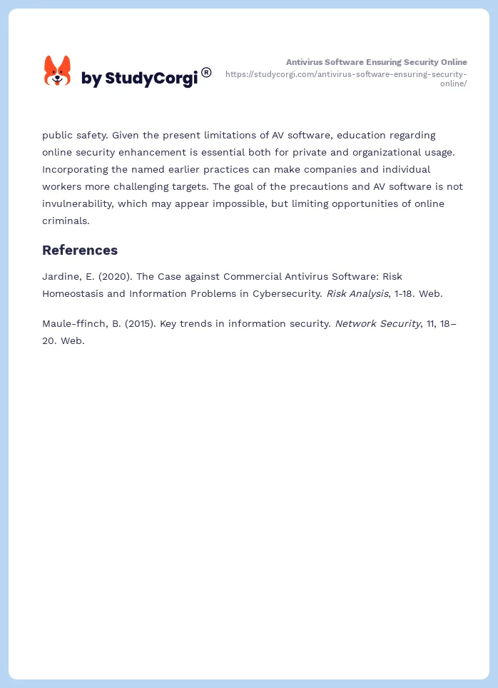 Antivirus Software Ensuring Security Online. Page 2