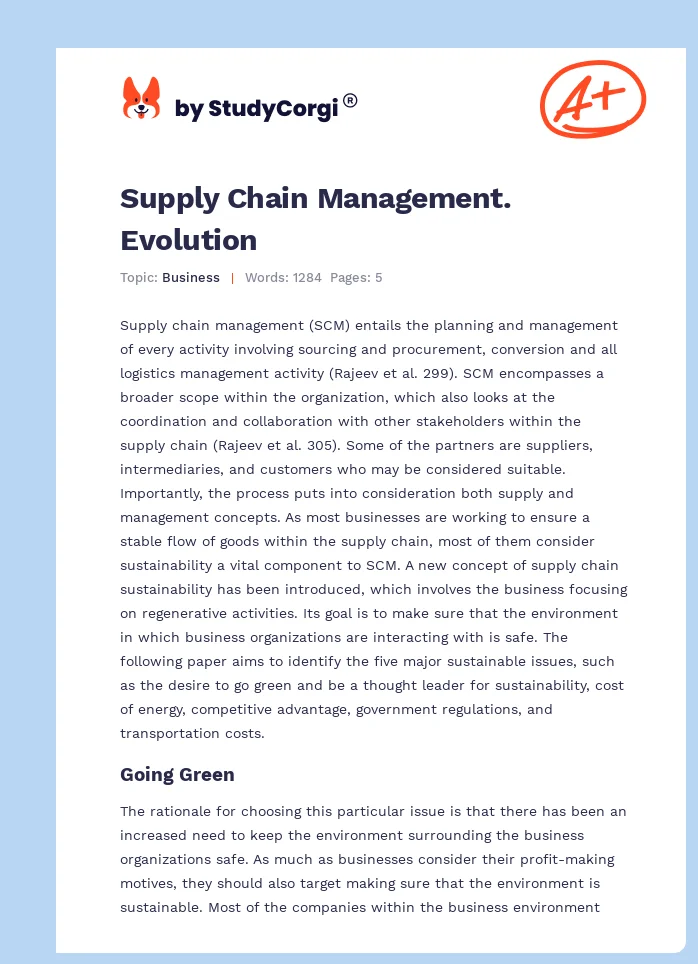 Supply Chain Management. Evolution. Page 1