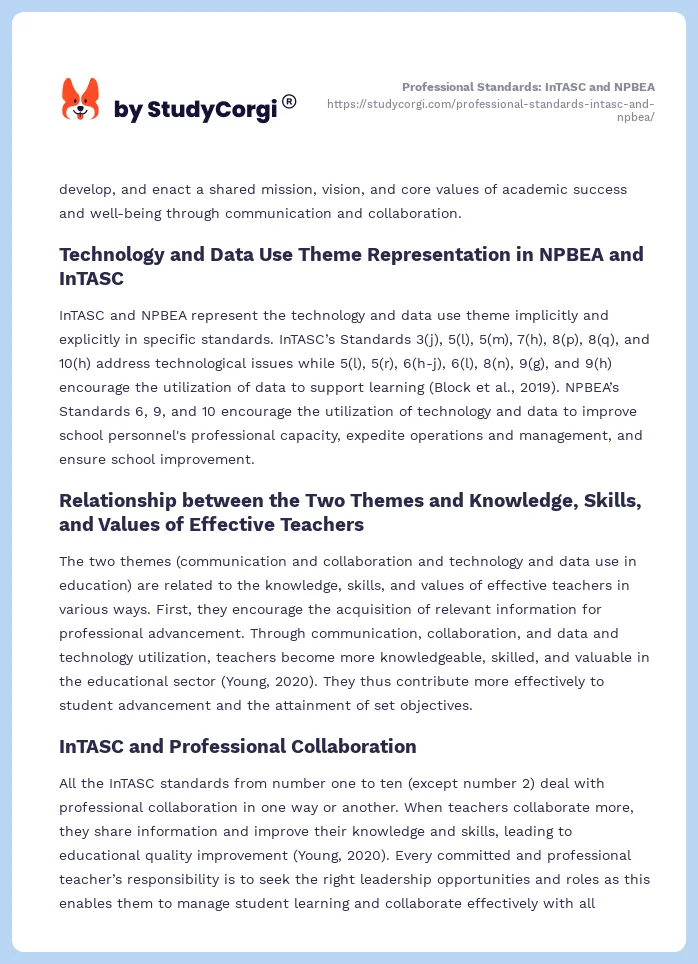 Professional Standards: InTASC and NPBEA. Page 2
