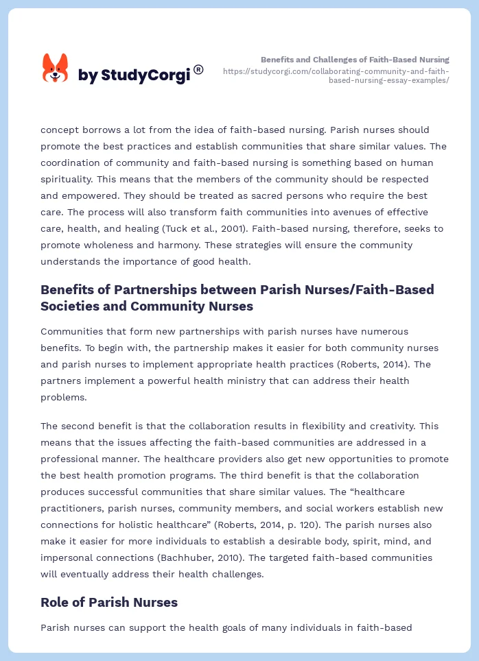 Collaborating Community and Faith-Based Nursing. Page 2