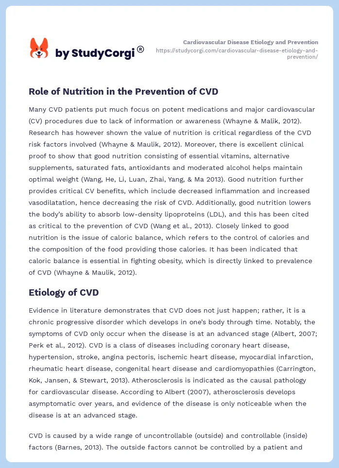 Cardiovascular Disease Etiology and Prevention. Page 2