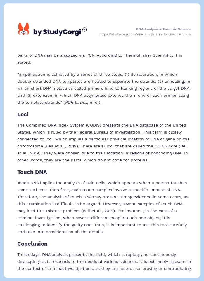 DNA Analysis in Forensic Science. Page 2