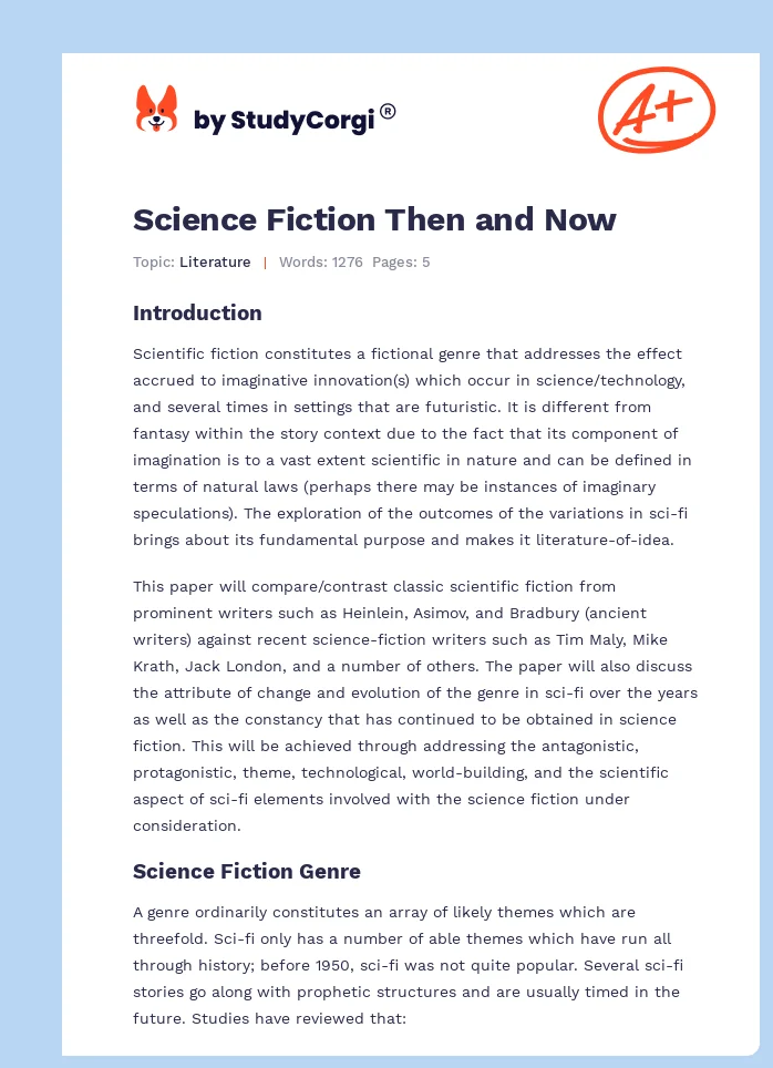 Science Fiction Then and Now. Page 1