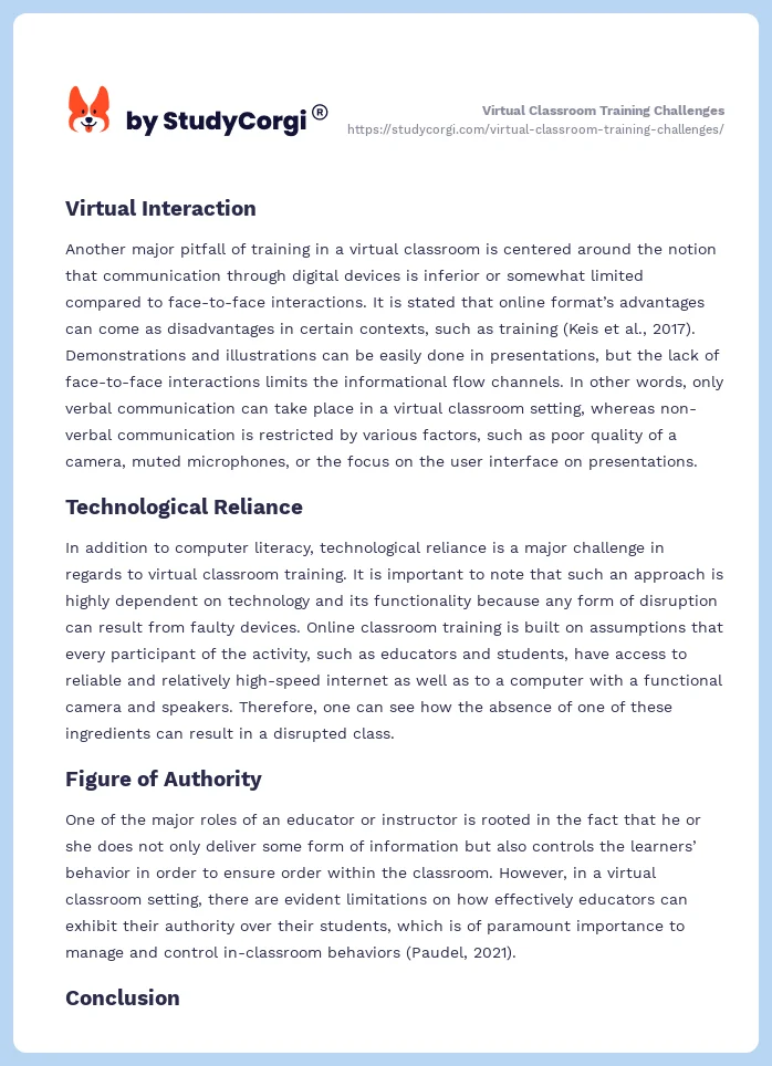 Virtual Classroom Training Challenges. Page 2