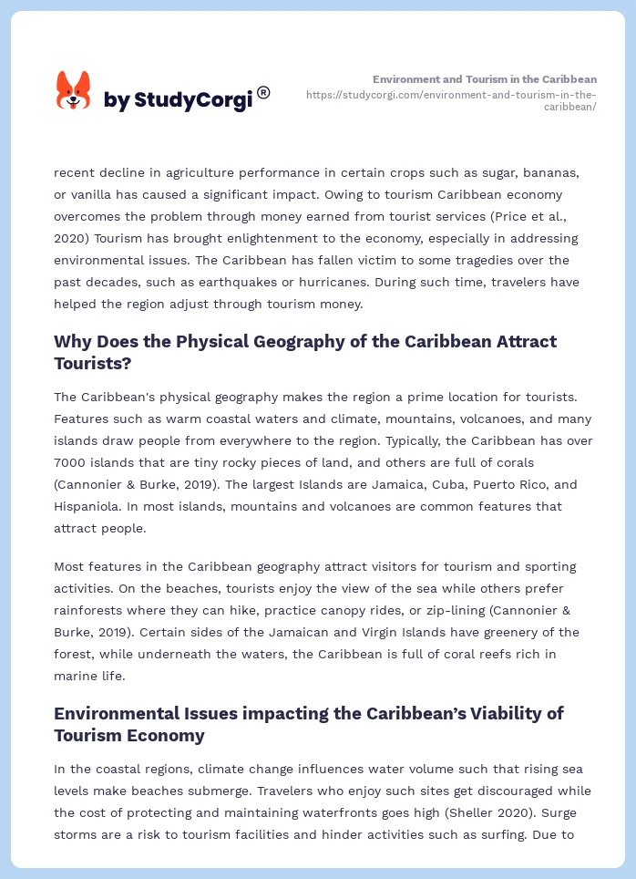 Environment and Tourism in the Caribbean. Page 2