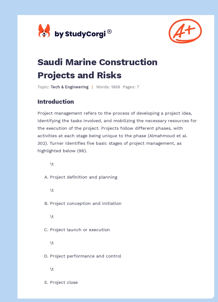 Saudi Marine Construction Projects and Risks. Page 1