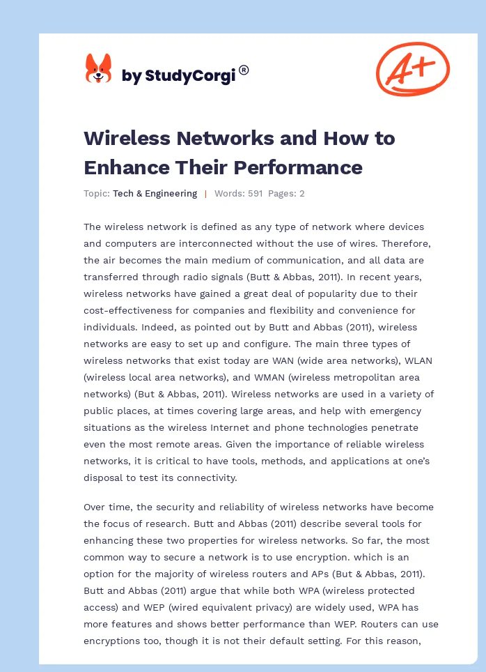 Wireless Networks and How to Enhance Their Performance. Page 1