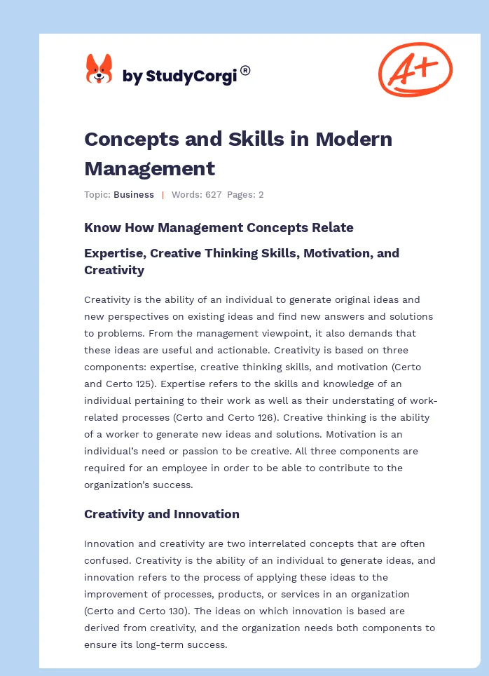 Concepts and Skills in Modern Management. Page 1