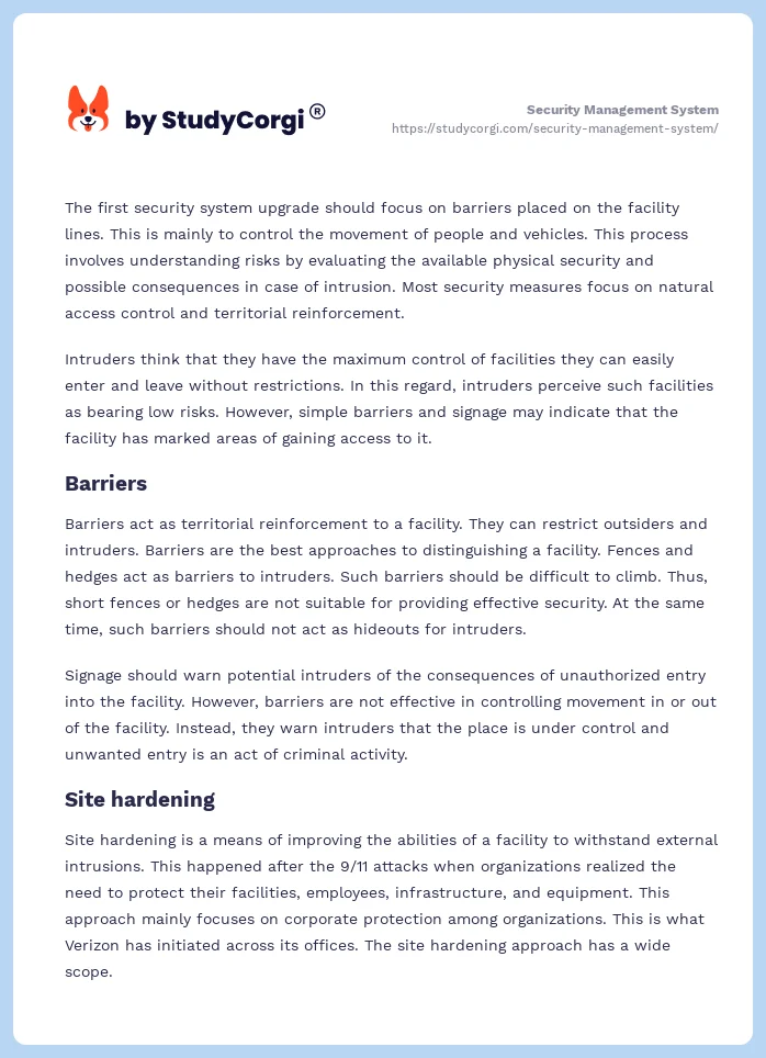 Security Management System. Page 2