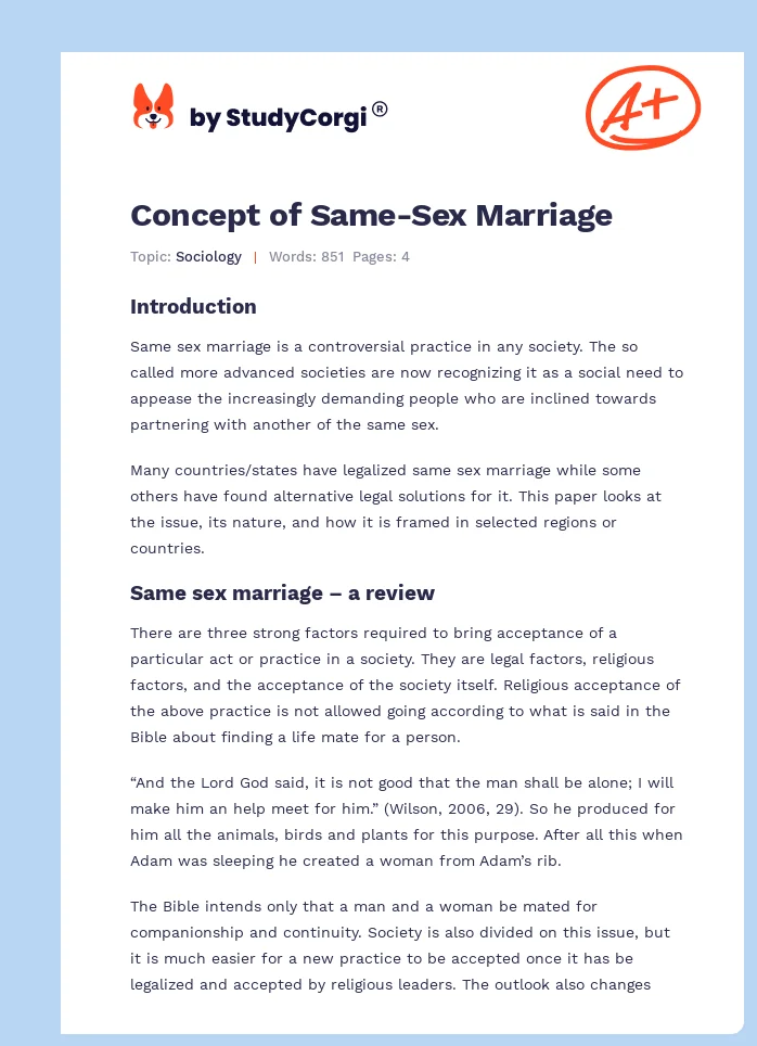 Concept of Same-Sex Marriage. Page 1