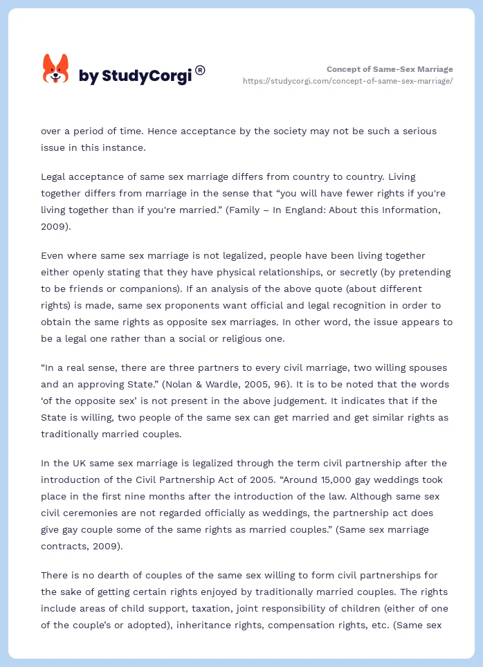 Concept of Same-Sex Marriage. Page 2