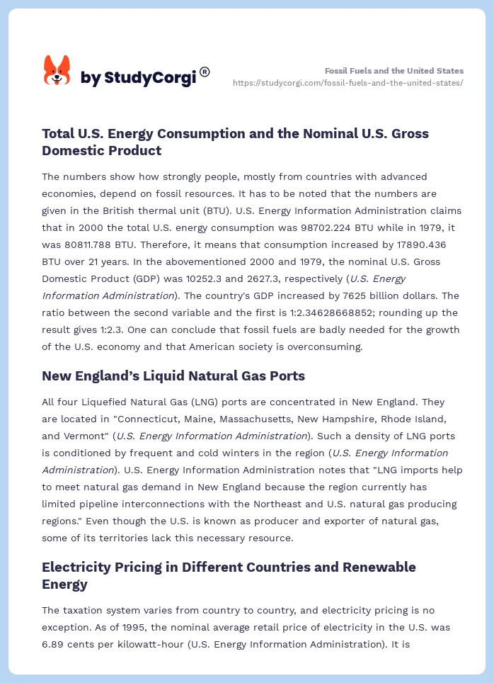 Fossil Fuels and the United States. Page 2