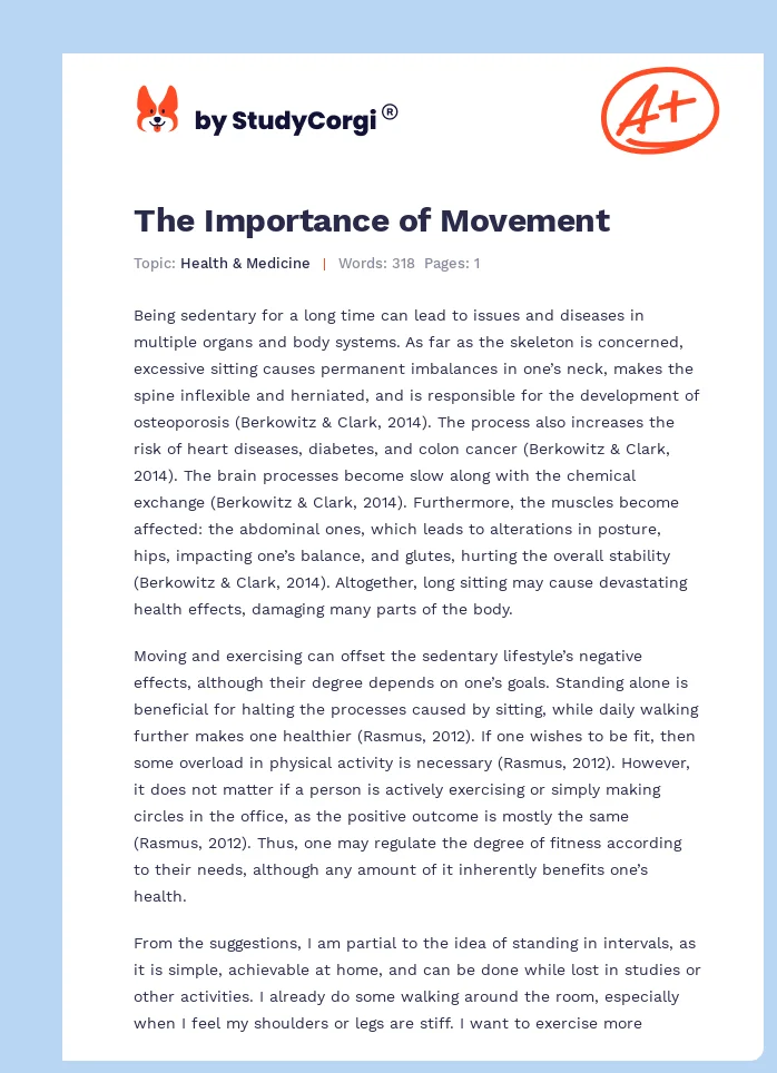 The Importance of Movement. Page 1