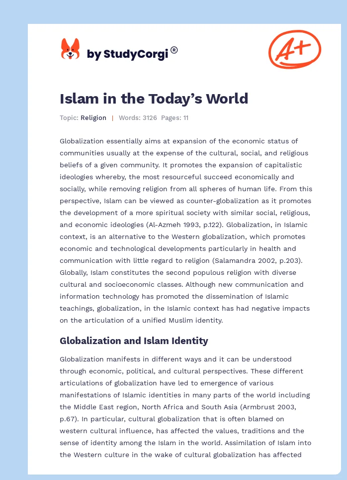 Islam in the Today’s World. Page 1