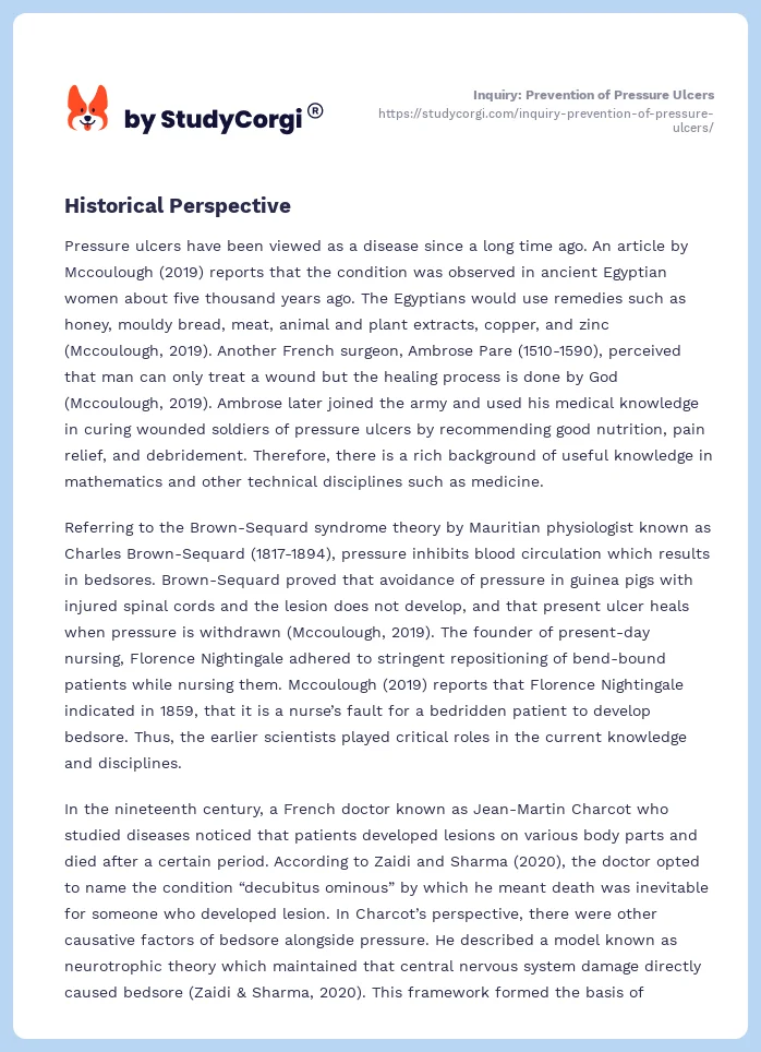 Inquiry: Prevention of Pressure Ulcers. Page 2