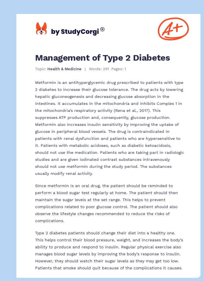 Management of Type 2 Diabetes. Page 1