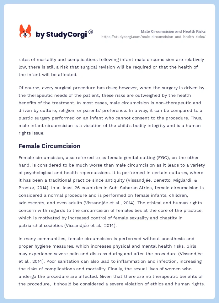 Male Circumcision and Health Risks. Page 2