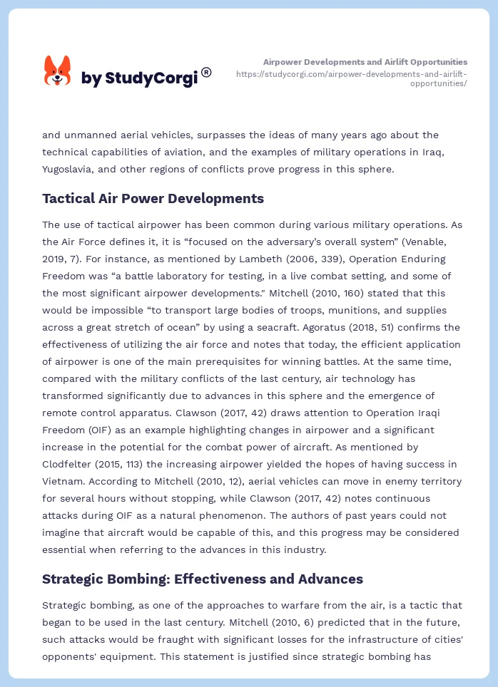 Airpower Developments and Airlift Opportunities. Page 2