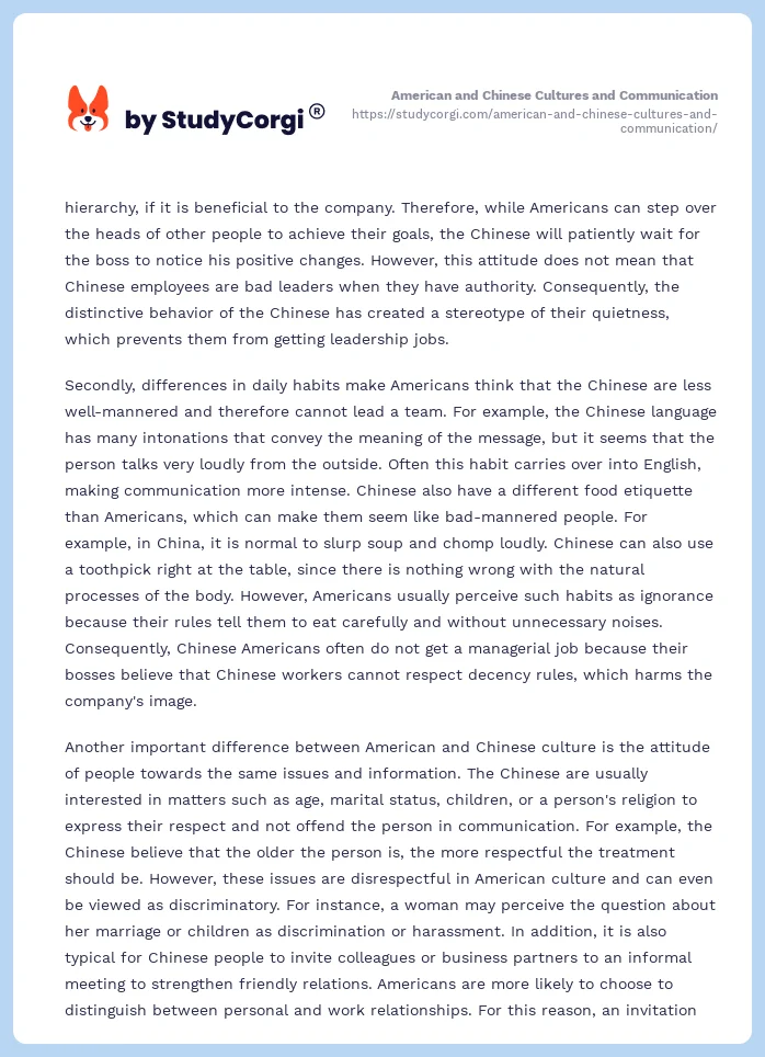 American and Chinese Cultures and Communication. Page 2