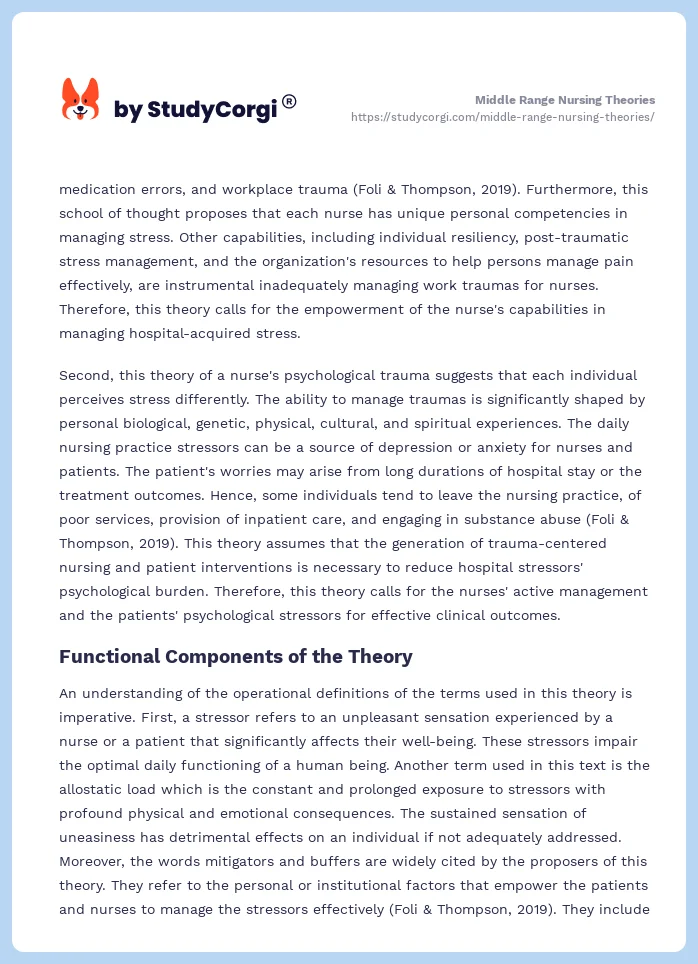 Middle Range Nursing Theories. Page 2