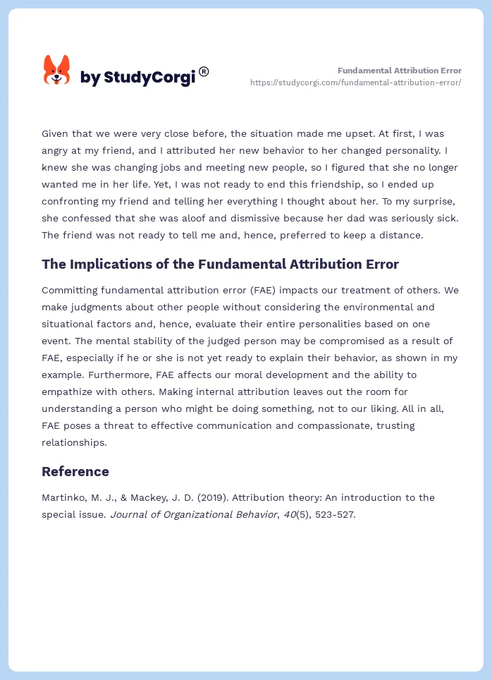 Fundamental Attribution Error. Page 2