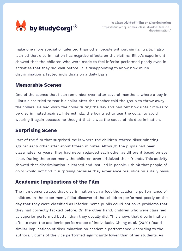 "A Class Divided" Film on Discrimination. Page 2