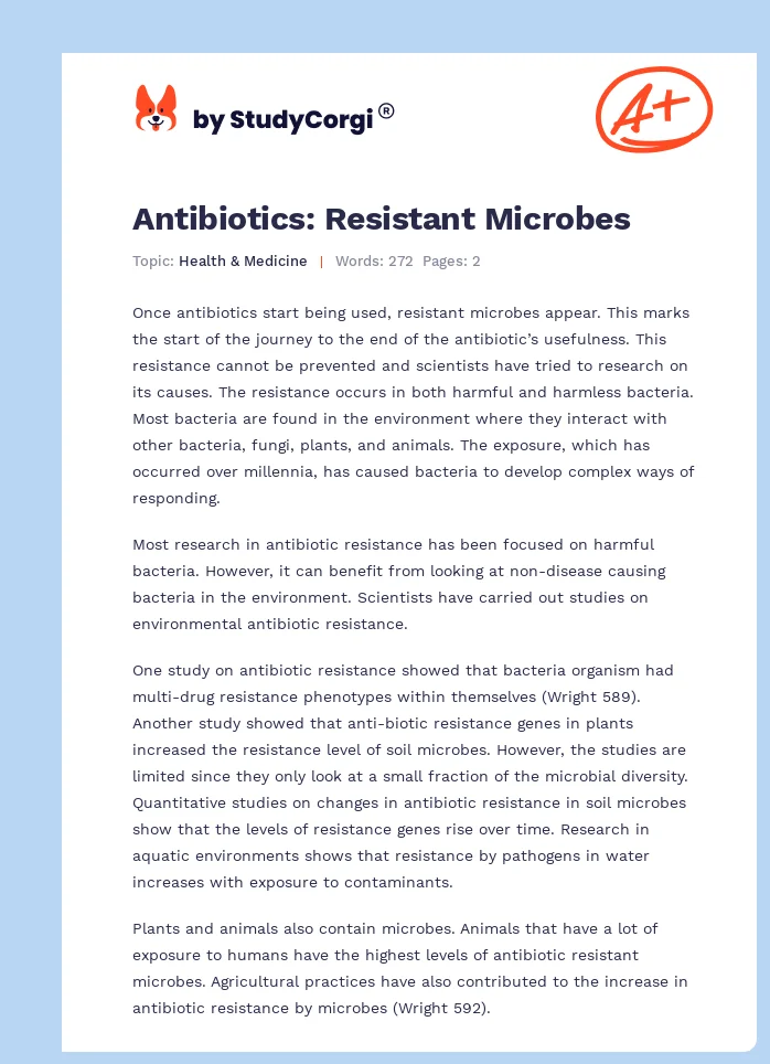 Antibiotics: Resistant Microbes. Page 1