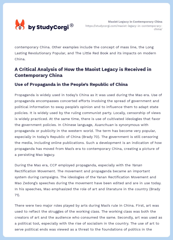 Maoist Legacy in Contemporary China. Page 2