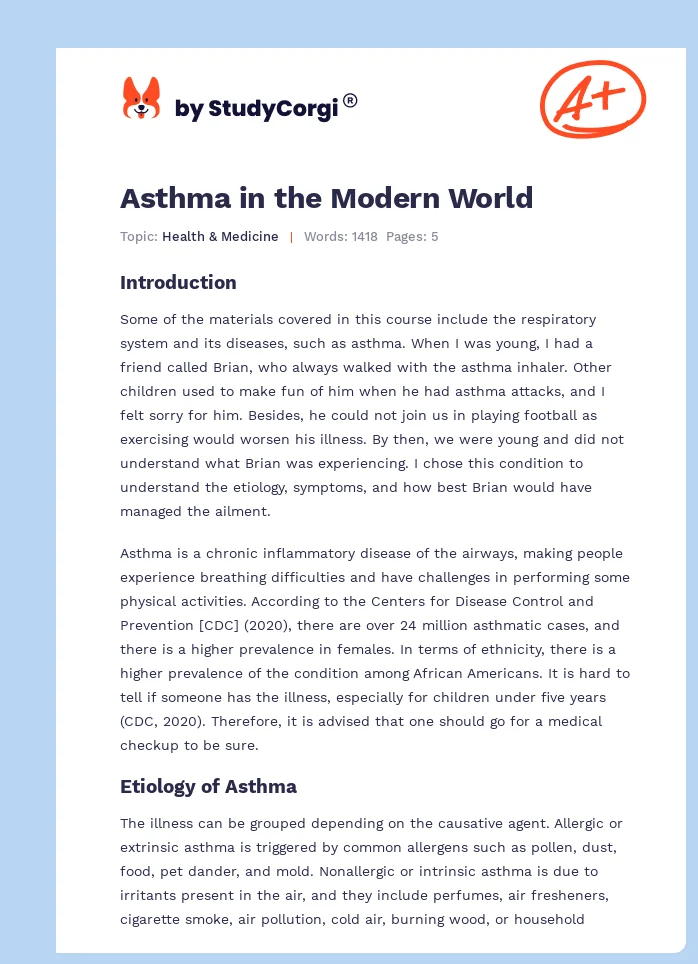 Asthma in the Modern World. Page 1