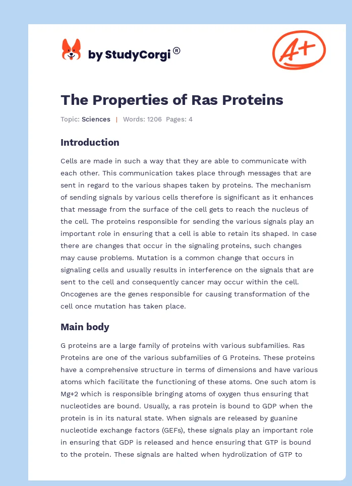 The Properties of Ras Proteins. Page 1
