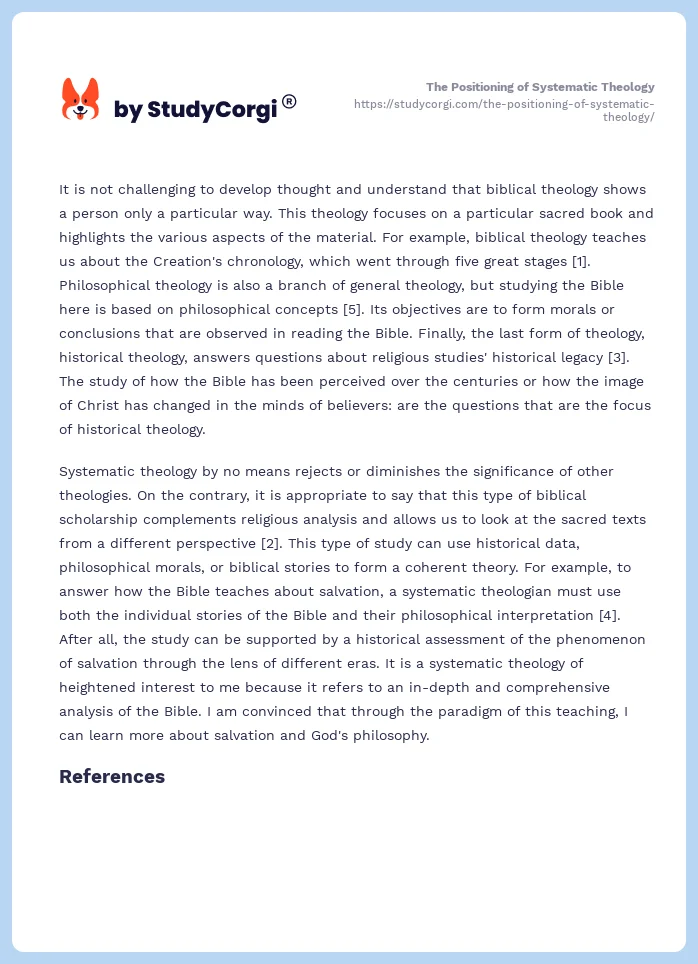 The Positioning of Systematic Theology. Page 2