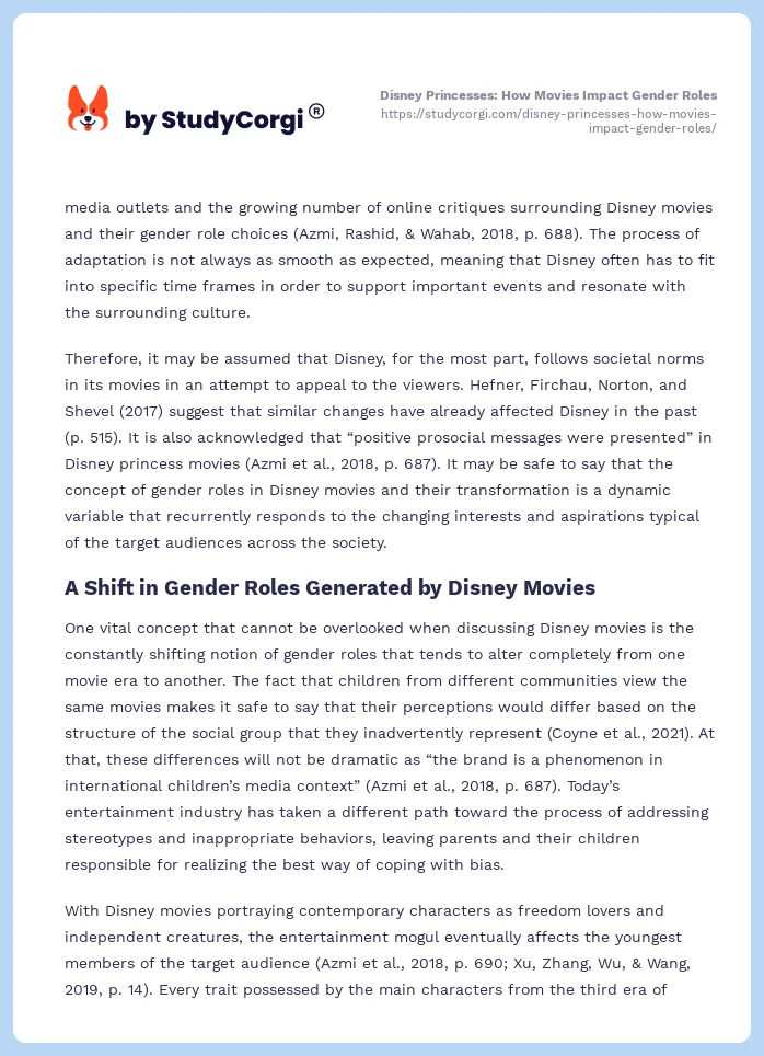 Disney Princesses: How Movies Impact Gender Roles. Page 2