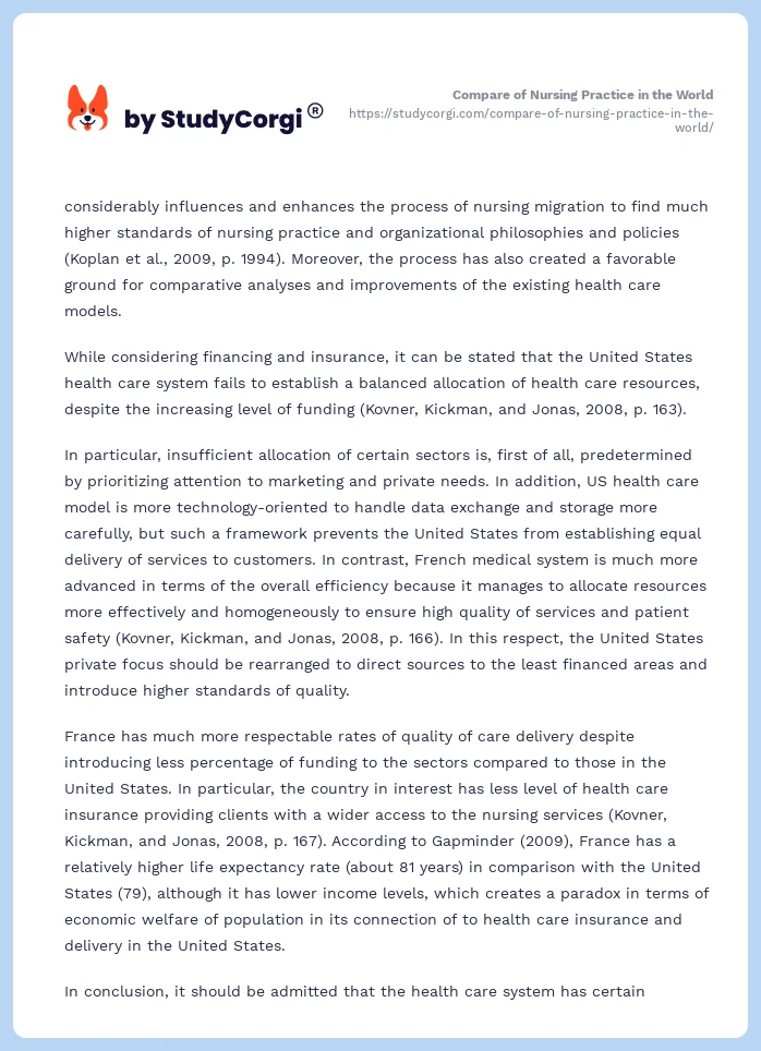Compare of Nursing Practice in the World. Page 2