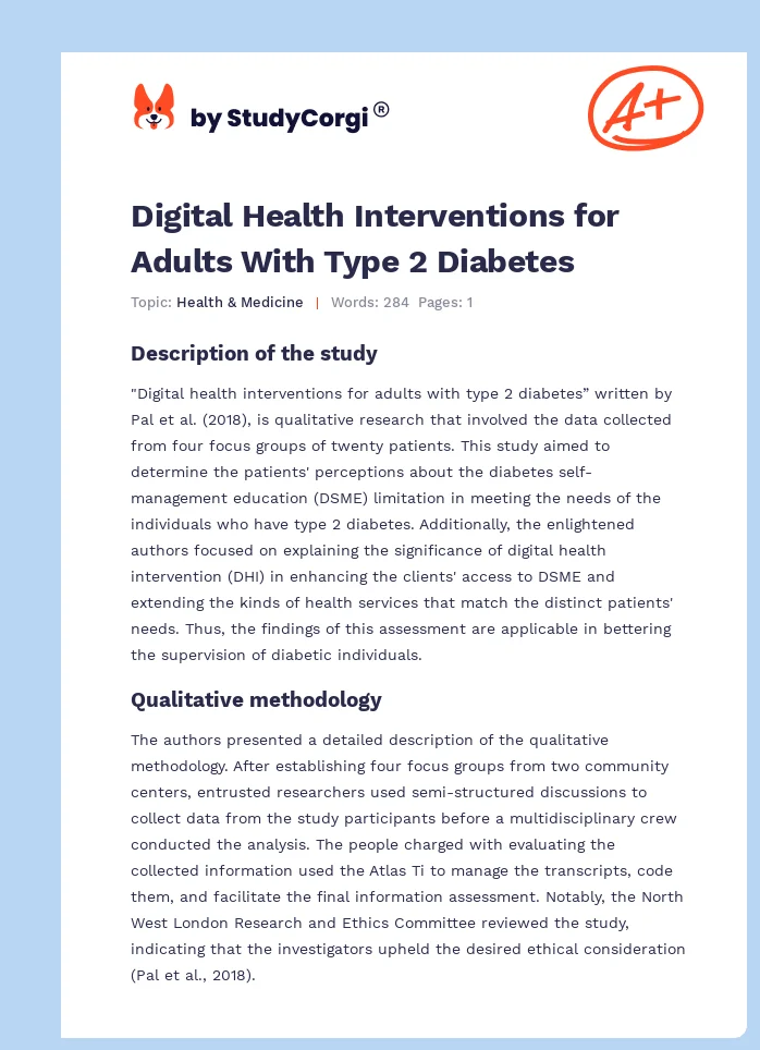 Digital Health Interventions for Adults With Type 2 Diabetes. Page 1